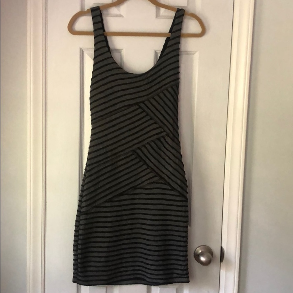 Black & Gray Cotton Bodycon Dress Sparkle & Fade M